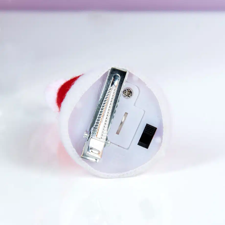 Kerstmuts haarclip met ledverlichting