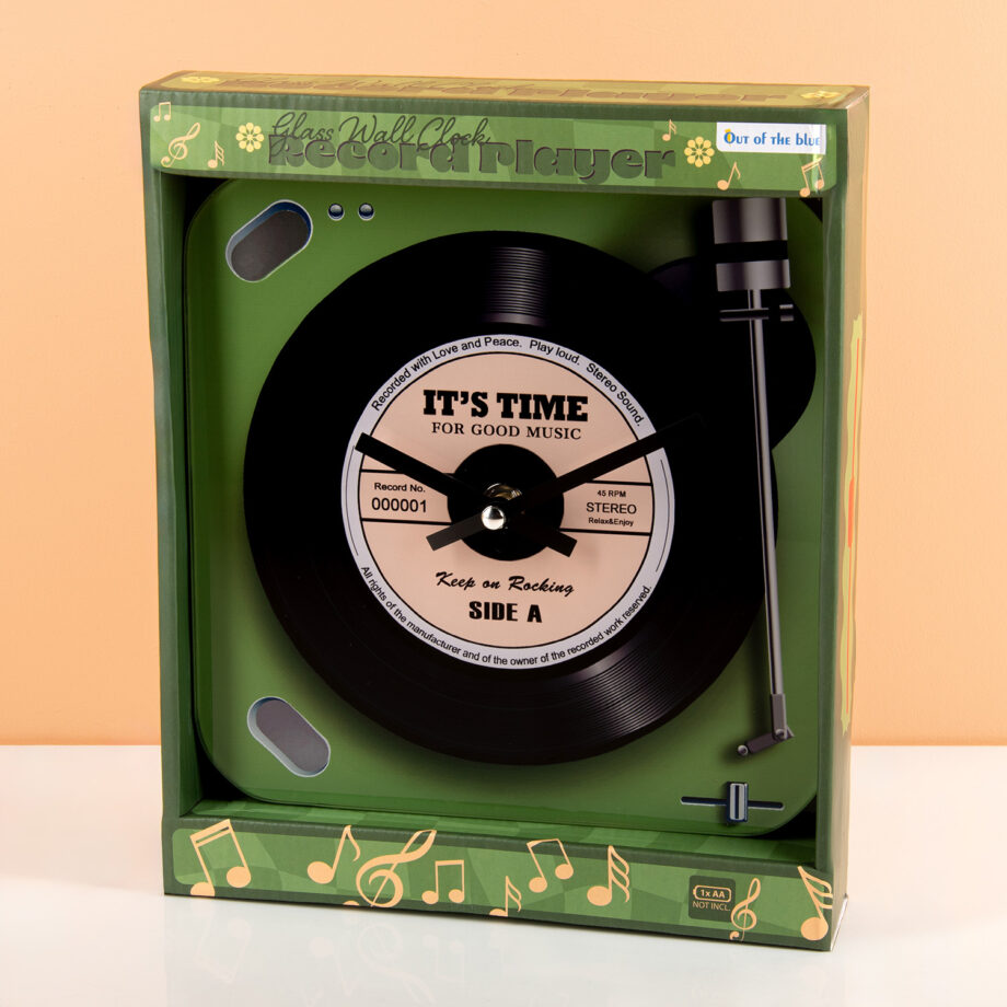 Retro platenspeler klok
