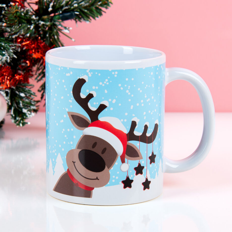Warmtegevoelige rendier kerstmok