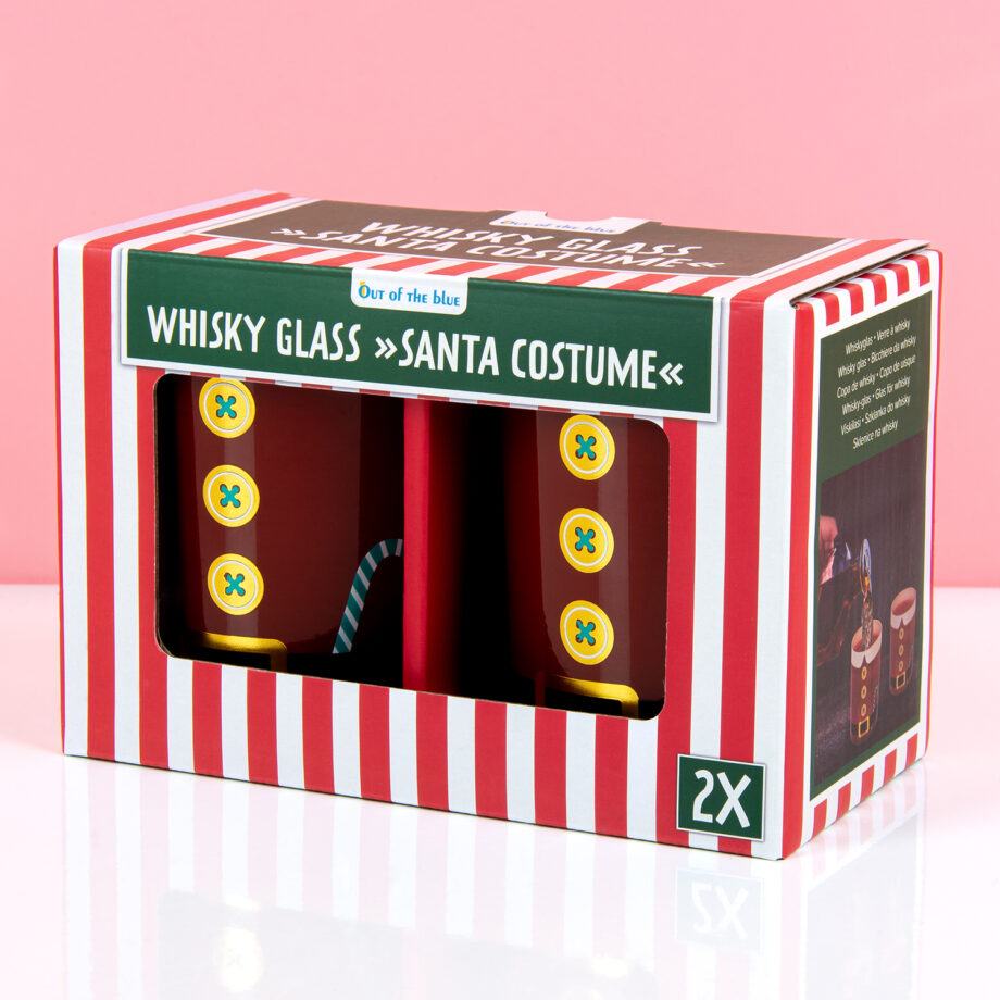 Kerstman whiskeyglas (set van 2)