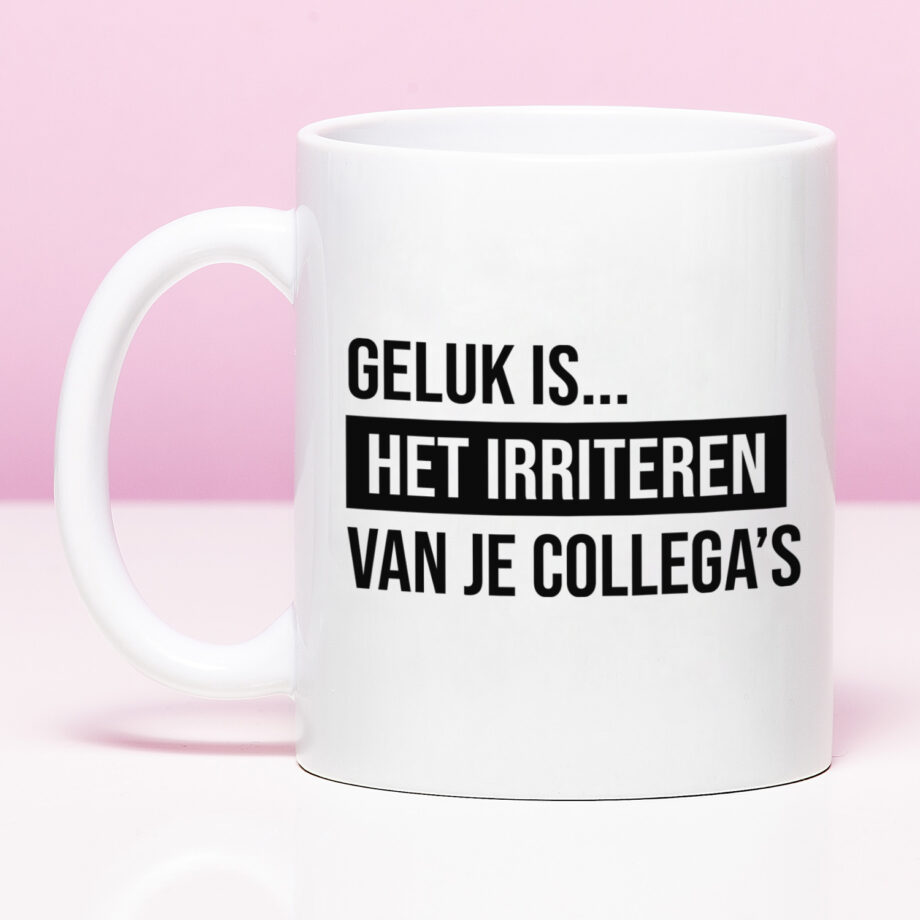 Mok Geluk is het irriteren van je collega's