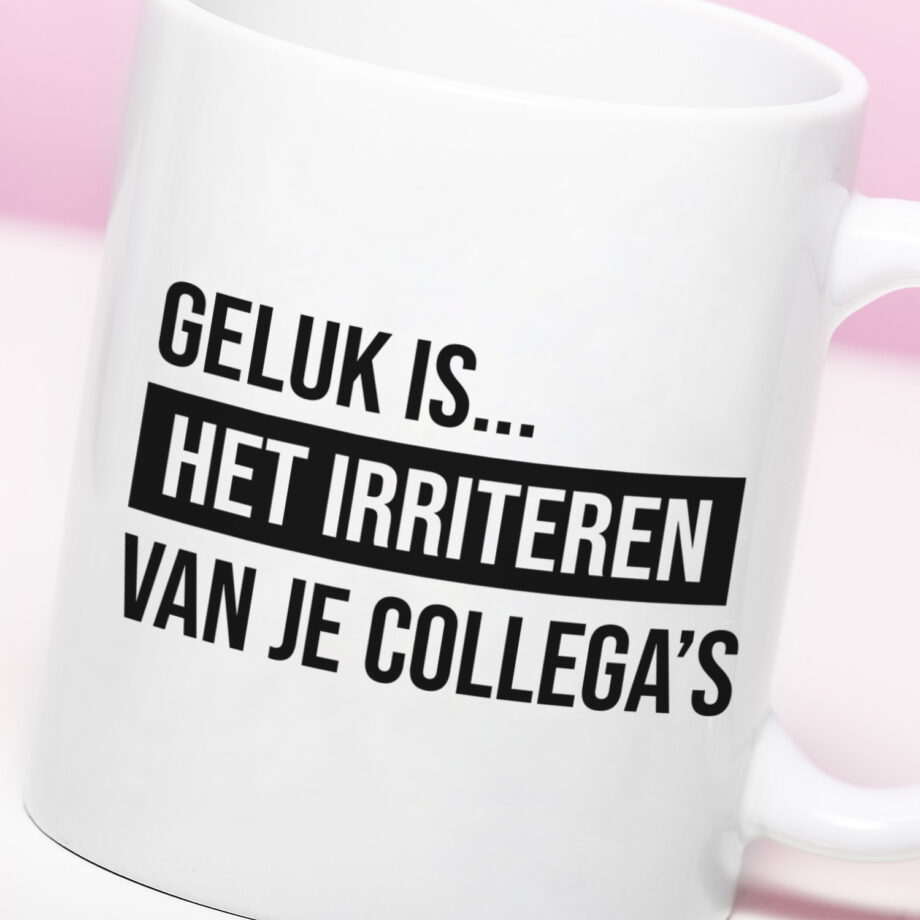 Mok Geluk is het irriteren van je collega's