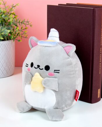 Kawaii kat boekensteun - Grijs/ster