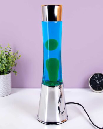 Lavalamp zilver met groene lava