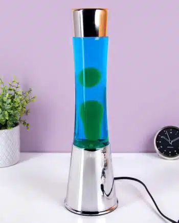 Lavalamp zilver met groene lava