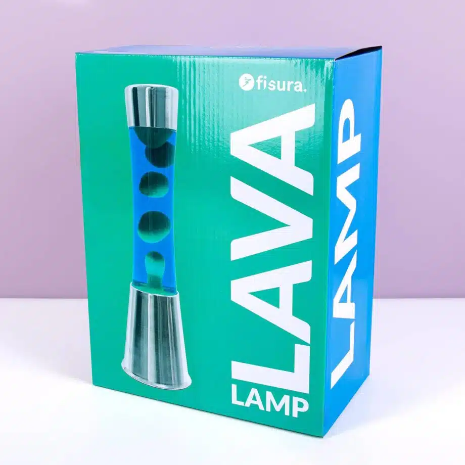 Lavalamp zilver met groene lava