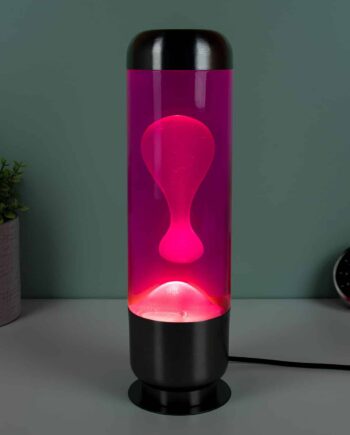 Capsule lavalamp - Roze met witte lava
