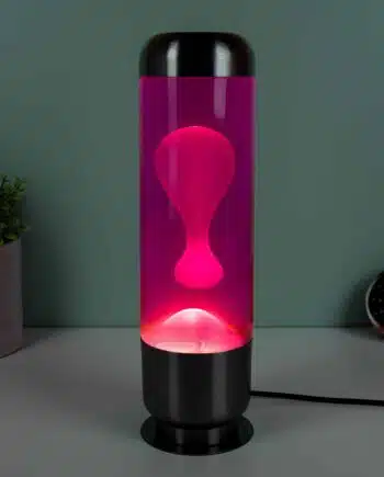 Capsule lavalamp - Roze met witte lava