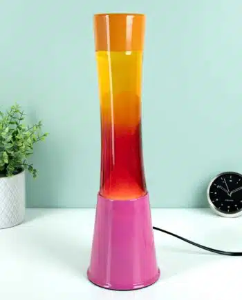 Lavalamp roze met oranje en geel
