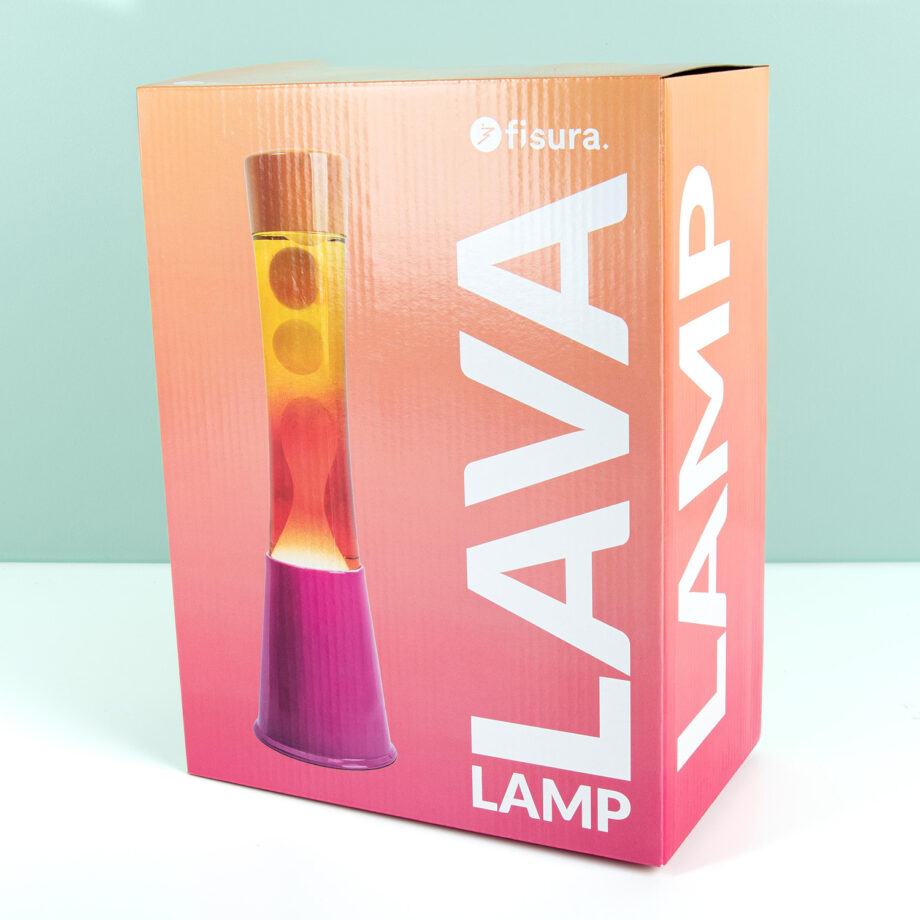 Lavalamp roze met oranje en geel