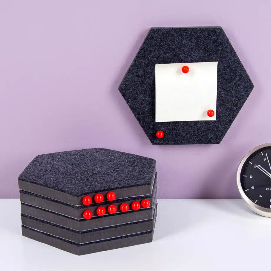 Zelfklevende hexagon prikborden (set van 6)