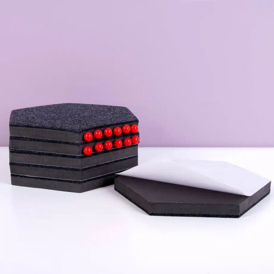 Zelfklevende hexagon prikborden (set van 6)