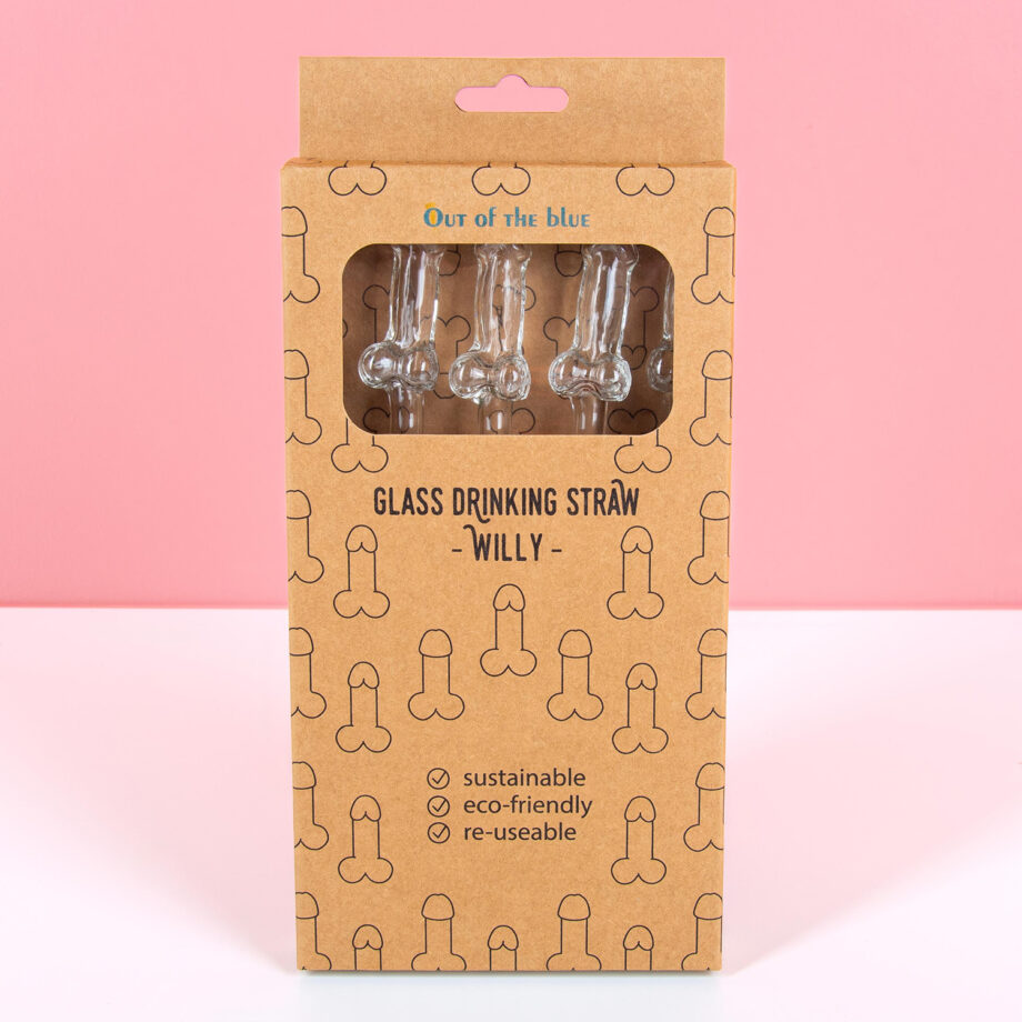 Glazen piemelrietjes (set van 4)