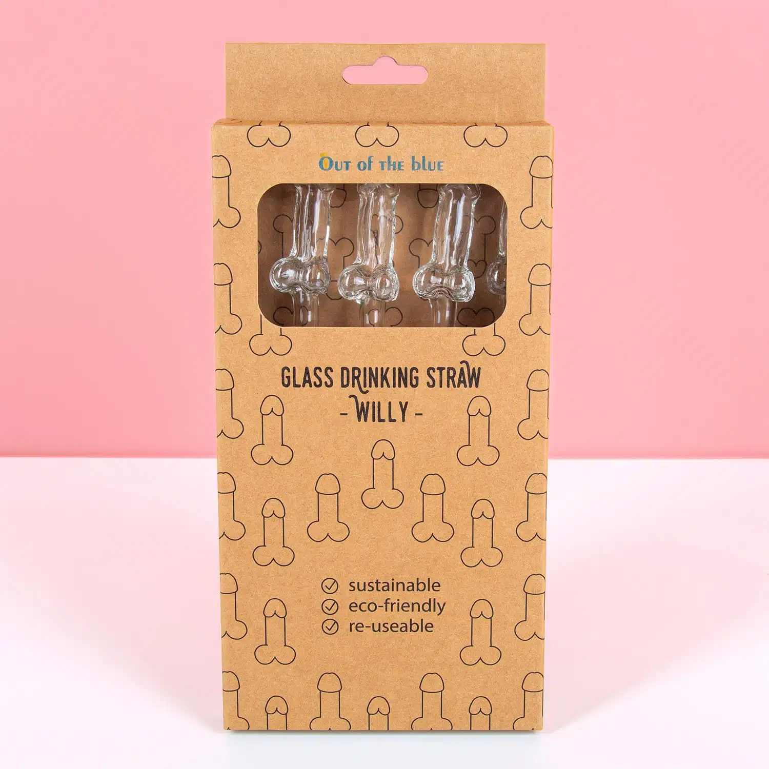 Glazen piemelrietjes (set van 4)