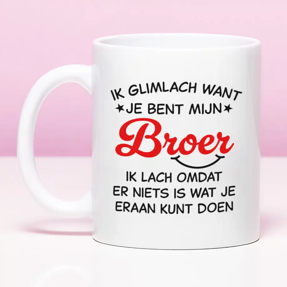 Mok Ik glimlach want je bent mijn broer