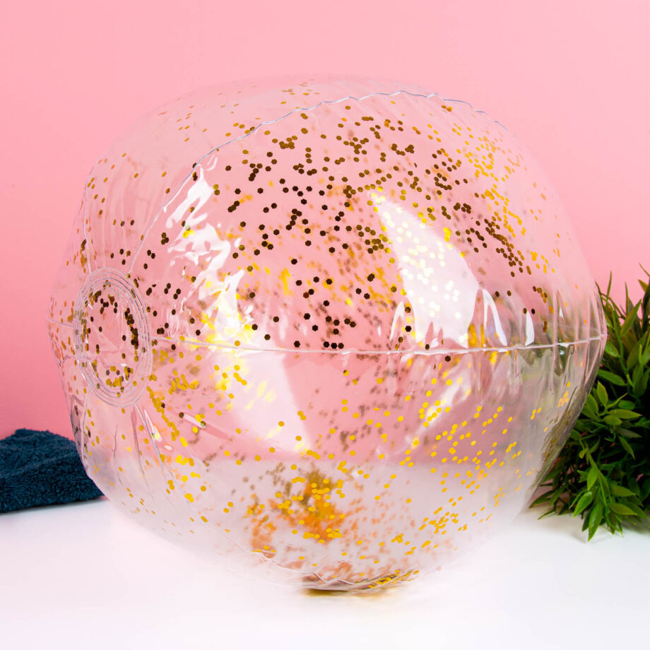Opblaasbare strandbal met glitters