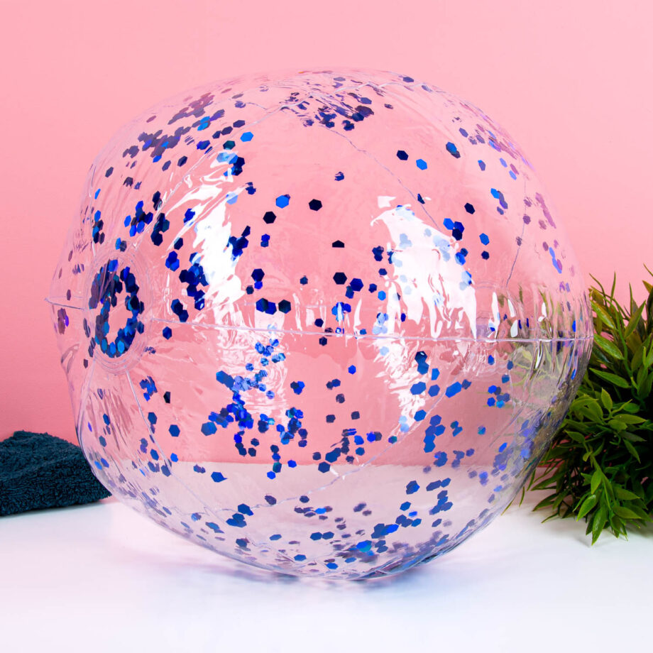 Opblaasbare strandbal met glitters