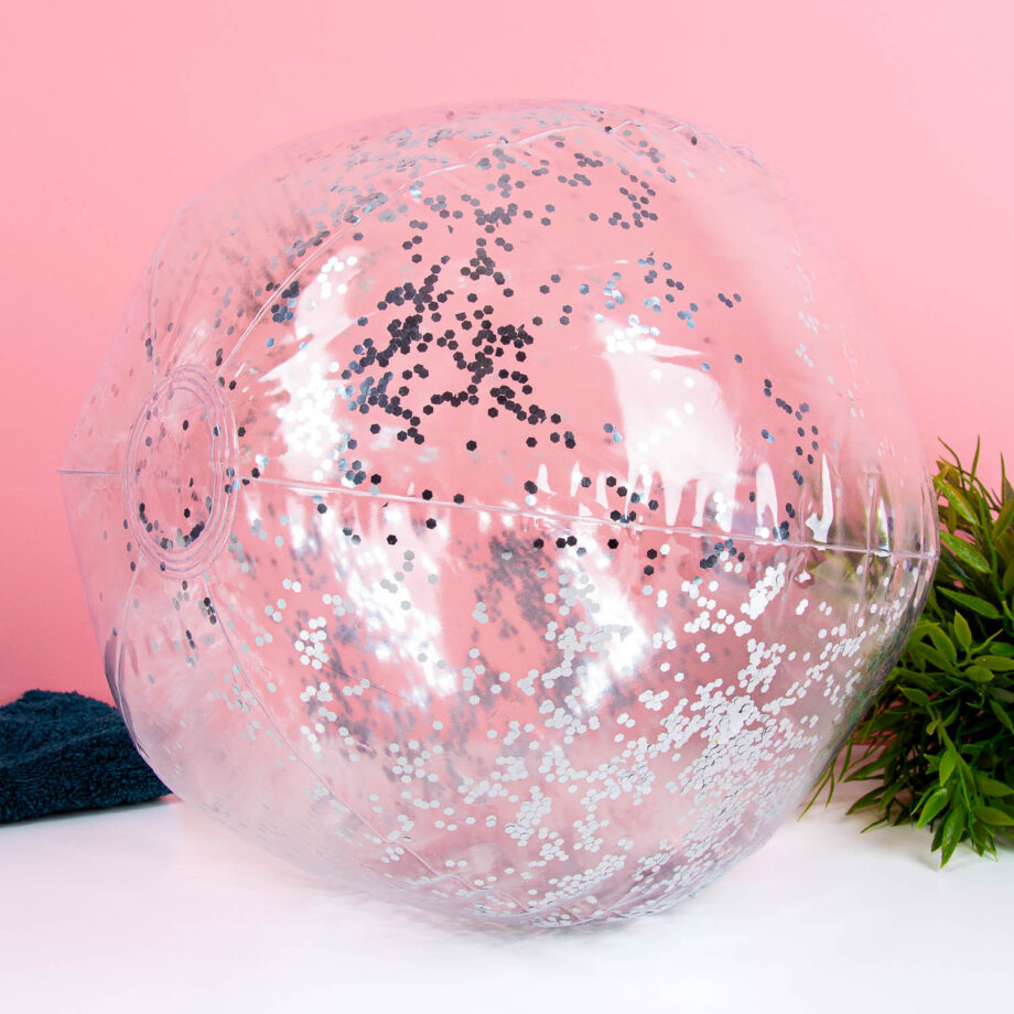 Opblaasbare strandbal met glitters