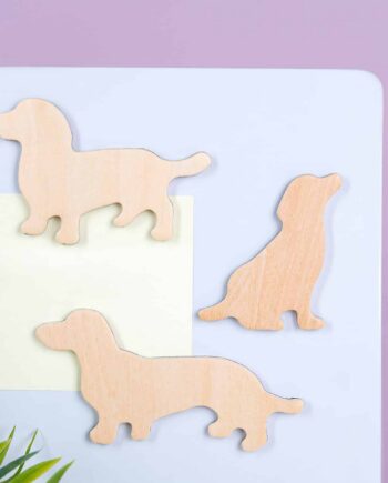 Houten dierenmagneten (set van 3) - Hond