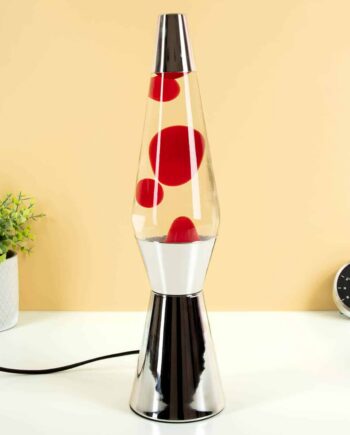 Bullet lavalamp zilver met rode lava