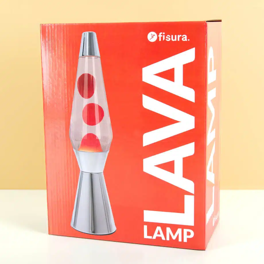 Bullet lavalamp zilver met rode lava