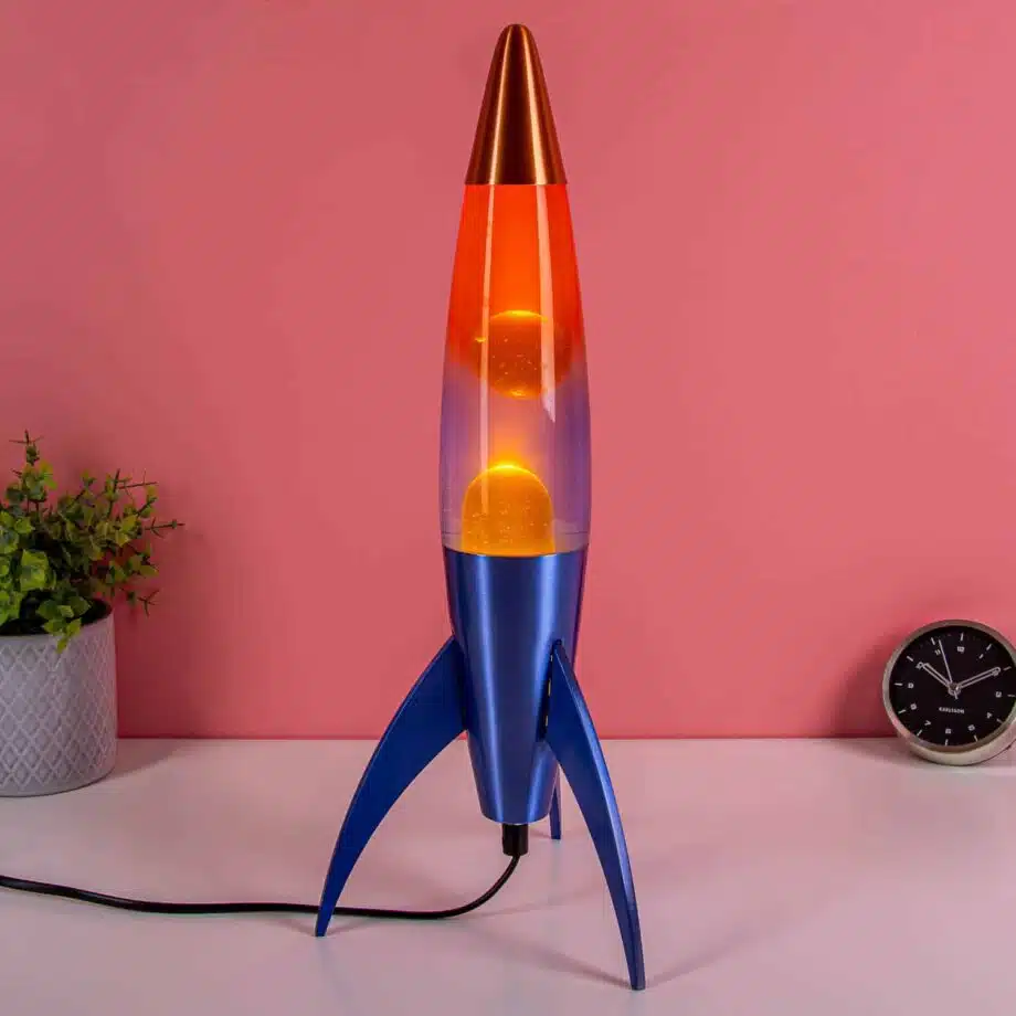 Rocket lavalamp blauw geel gradient