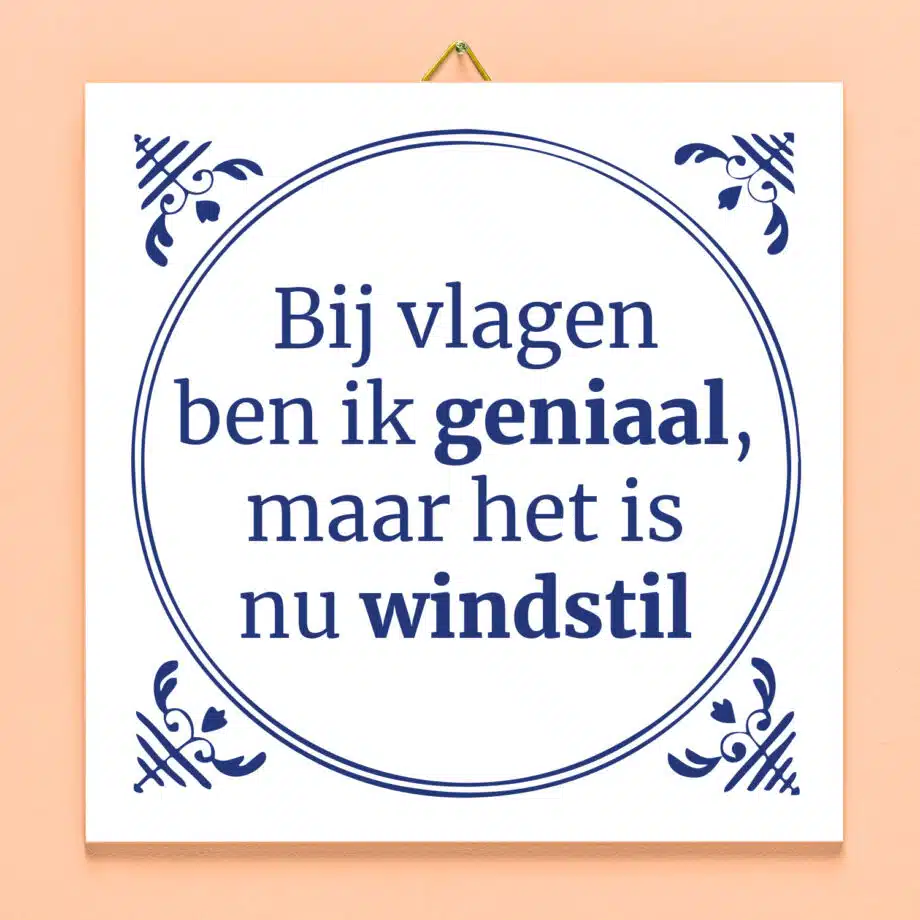 Tegeltje Bij vlagen ben ik geniaal
