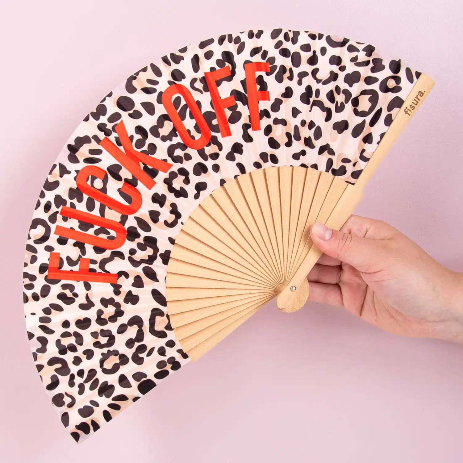 Houten waaier Fuck Off