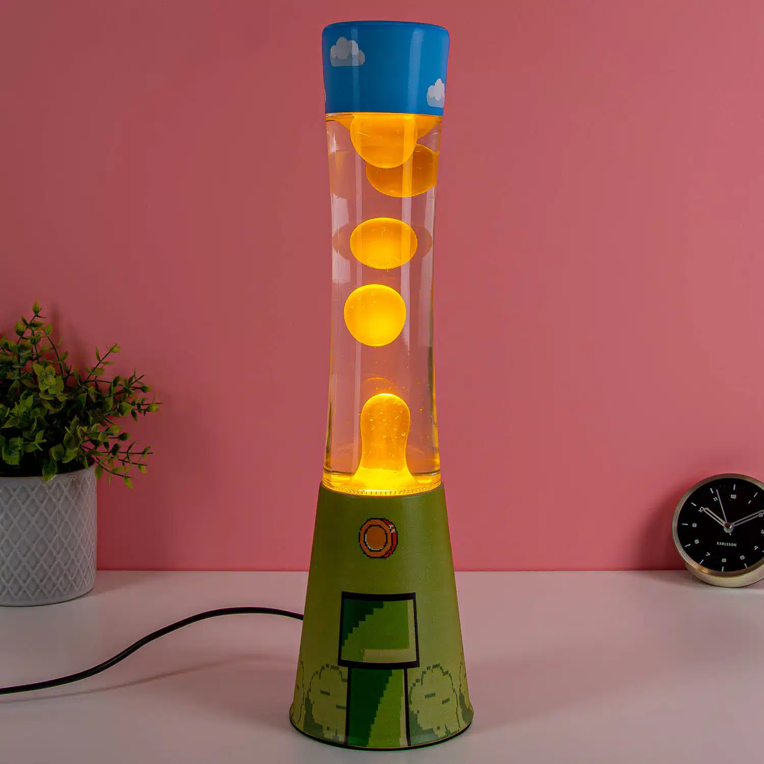 Lavalamp gamer met gele lava