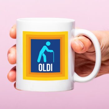 Mok met Tekst ‘’Oldi’’ | Materiaal: Keramiek | 33 cl | Mok met Tekst | Koffie Mok | Grappige Cadeau |  Vaatwasser bestendig | Humor | Mok met grappige tekst