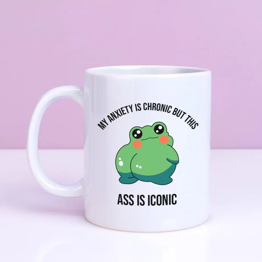 Mok met Tekst ‘’My anxiety is chronic’’ | Materiaal: Keramiek | 33 cl | Mok met Tekst | Koffie Mok | Grappige Cadeau |  Vaatwasser bestendig | Humor | Mok met grappige tekst