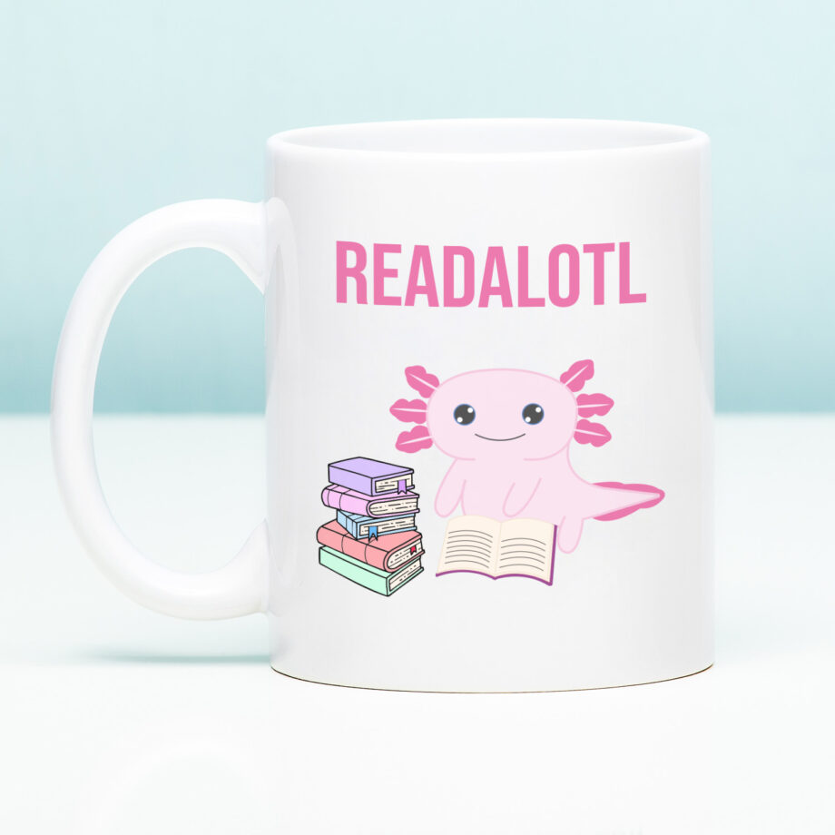 Mok met Tekst ‘’Readalotl’’ | Materiaal: Keramiek | 33 cl | Mok met Tekst | Koffie Mok | Grappige Cadeau |  Vaatwasser bestendig | Humor | Mok met grappige tekst