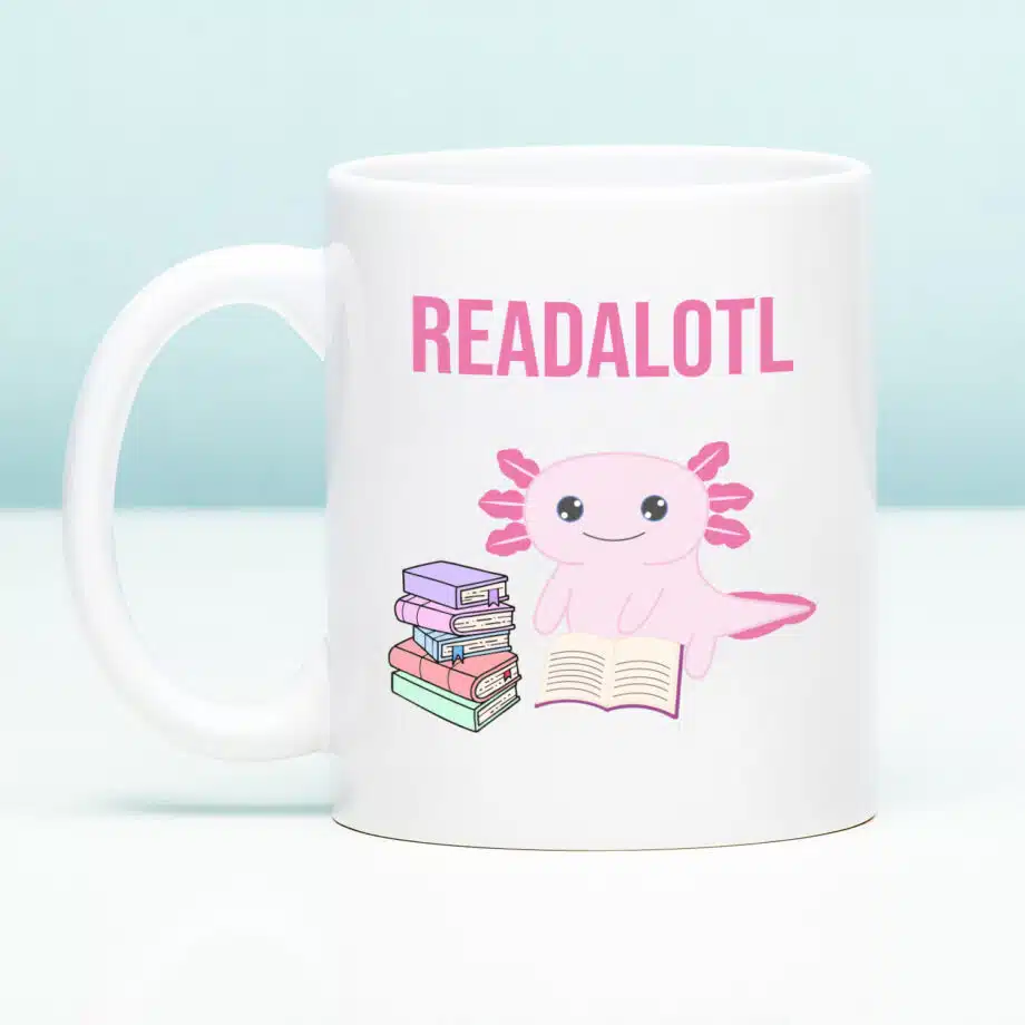 Mok met Tekst ‘’Readalotl’’ | Materiaal: Keramiek | 33 cl | Mok met Tekst | Koffie Mok | Grappige Cadeau |  Vaatwasser bestendig | Humor | Mok met grappige tekst