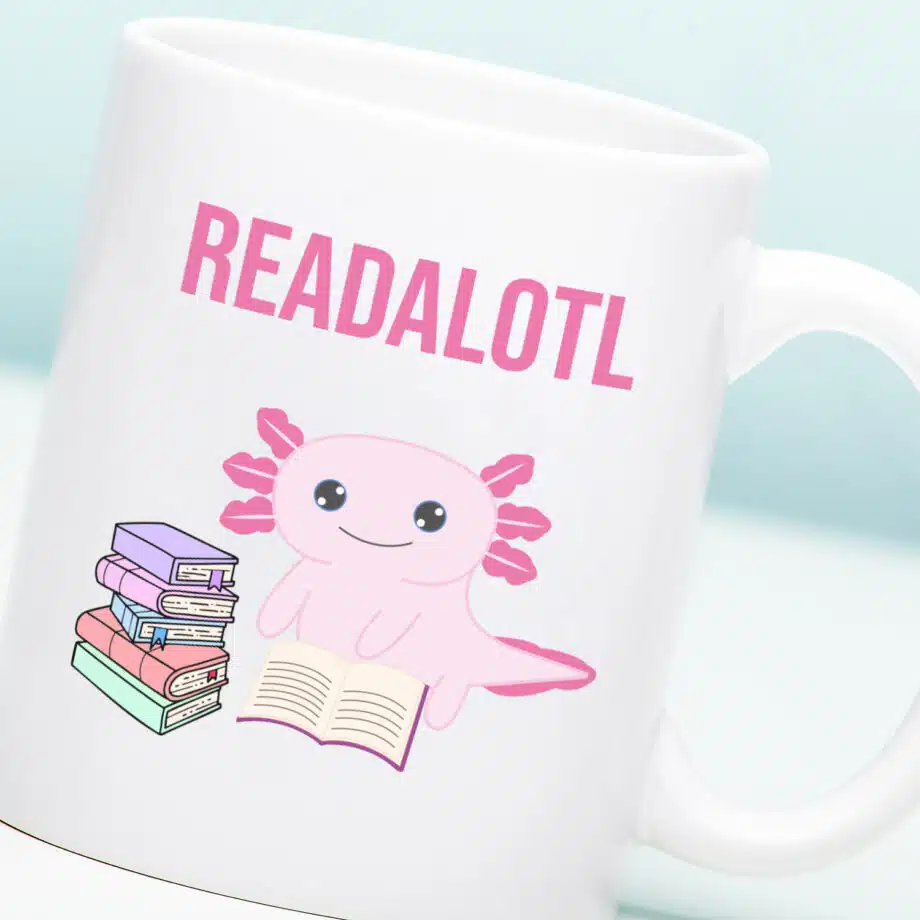 Mok met Tekst ‘’Readalotl’’ | Materiaal: Keramiek | 33 cl | Mok met Tekst | Koffie Mok | Grappige Cadeau |  Vaatwasser bestendig | Humor | Mok met grappige tekst