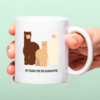 Mok met Tekst ‘’Get ready for the alpacalypse’’ | Materiaal: Keramiek | 33 cl | Mok met Tekst | Koffie Mok | Grappige Cadeau |  Vaatwasser bestendig | Humor | Mok met grappige tekst