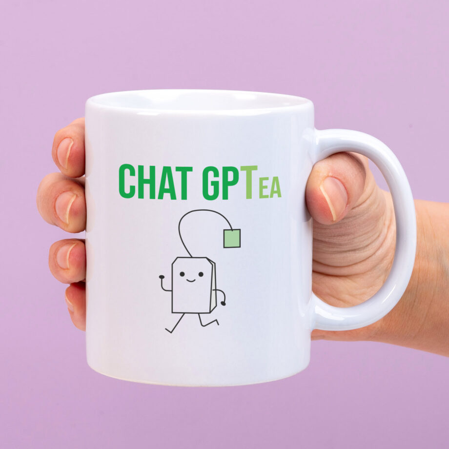 Mok met Tekst ‘’Chat GPTea’’ | Materiaal: Keramiek | 33 cl | Mok met Tekst | Koffie Mok | Grappige Cadeau |  Vaatwasser bestendig | Humor | Mok met grappige tekst