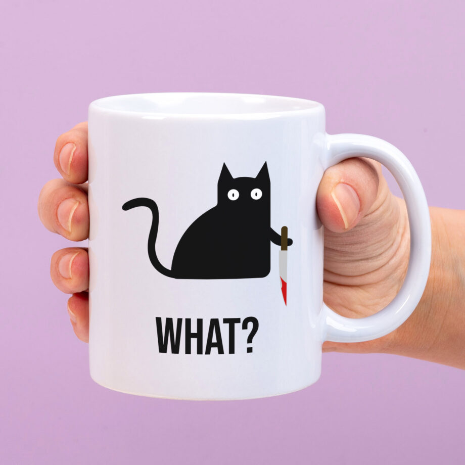 Mok met Tekst ‘’What?’’ | Materiaal: Keramiek | 33 cl | Mok met Tekst | Koffie Mok | Grappige Cadeau |  Vaatwasser bestendig | Humor | Mok met grappige tekst