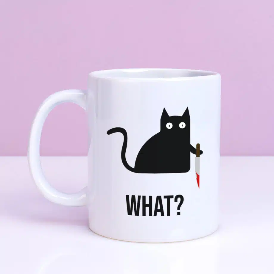 Mok met Tekst ‘’What?’’ | Materiaal: Keramiek | 33 cl | Mok met Tekst | Koffie Mok | Grappige Cadeau |  Vaatwasser bestendig | Humor | Mok met grappige tekst