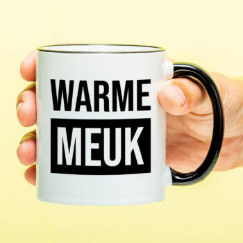Mok met Tekst ‘’Warme meuk’’ | Materiaal: Keramiek | 33 cl | Mok met Tekst | Koffie Mok | Grappige Cadeau |  Vaatwasser bestendig | Humor | Mok met grappige tekst