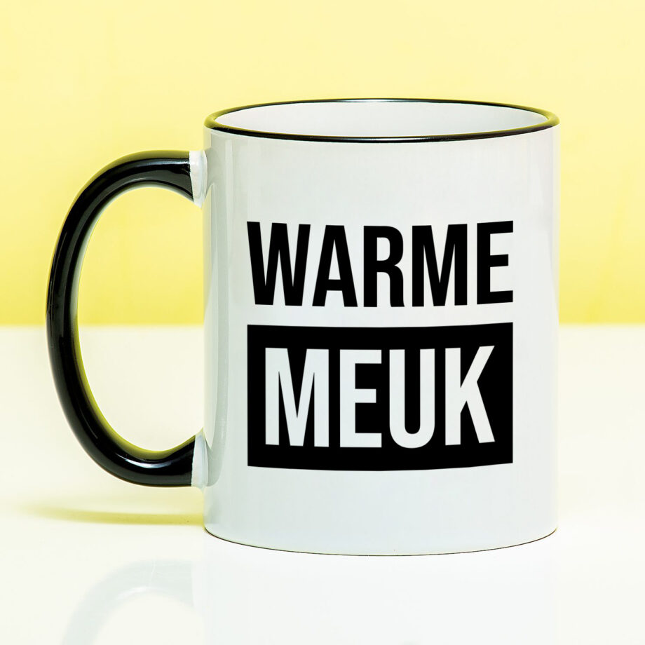 Mok met Tekst ‘’Warme meuk’’ | Materiaal: Keramiek | 33 cl | Mok met Tekst | Koffie Mok | Grappige Cadeau |  Vaatwasser bestendig | Humor | Mok met grappige tekst