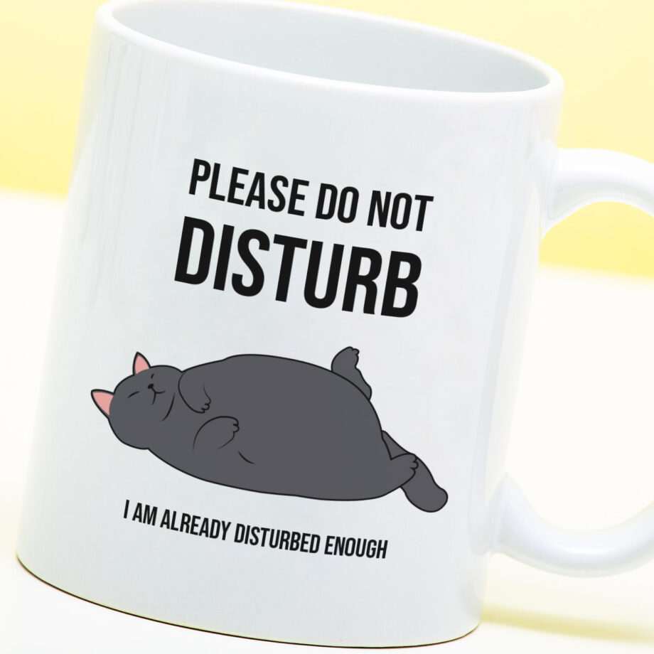 Mok met Tekst ‘’Please do not disturb’’ | Materiaal: Keramiek | 33 cl | Mok met Tekst | Koffie Mok | Grappige Cadeau |  Vaatwasser bestendig | Humor | Mok met grappige tekst