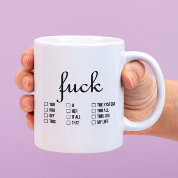 Mok met Tekst ‘’Fuck checklist’’ | Materiaal: Keramiek | 33 cl | Mok met Tekst | Koffie Mok | Grappige Cadeau |  Vaatwasser bestendig | Humor | Mok met grappige tekst