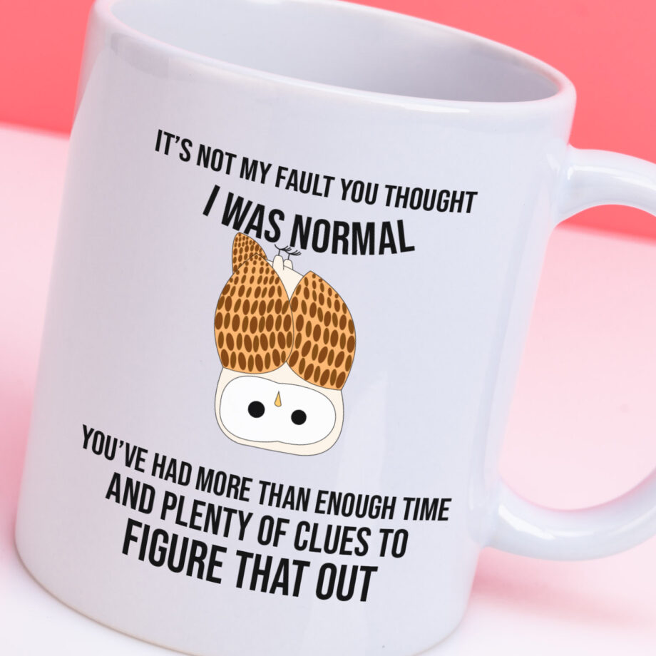 Mok met Tekst "It's not my fault you thought I was normal’’ | Materiaal: Keramiek | 33 cl | Mok met Tekst | Koffie Mok | Grappige Cadeau |  Vaatwasser bestendig | Humor | Mok met grappige tekst