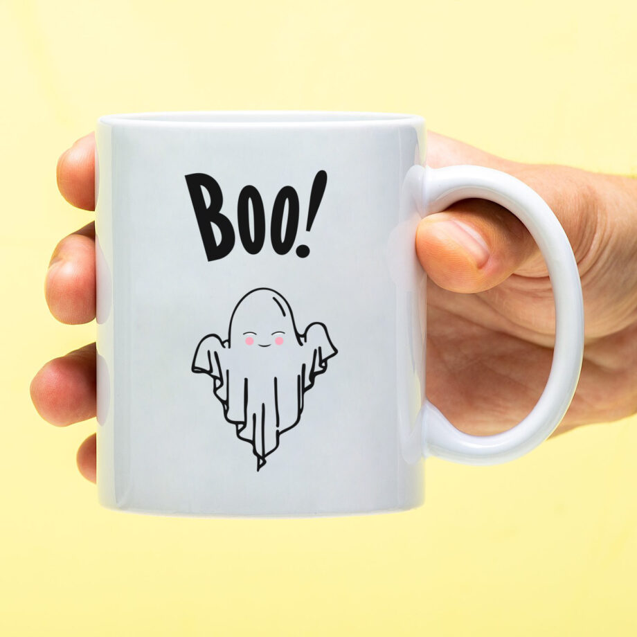 Mok met Tekst ‘’Boo!’’ | Materiaal: Keramiek | 33 cl | Mok met Tekst | Koffie Mok | Grappige Cadeau |  Vaatwasser bestendig | Humor | Mok met grappige tekst