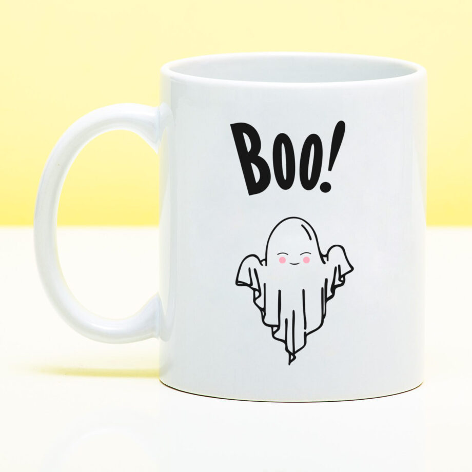 Mok met Tekst ‘’Boo!’’ | Materiaal: Keramiek | 33 cl | Mok met Tekst | Koffie Mok | Grappige Cadeau |  Vaatwasser bestendig | Humor | Mok met grappige tekst
