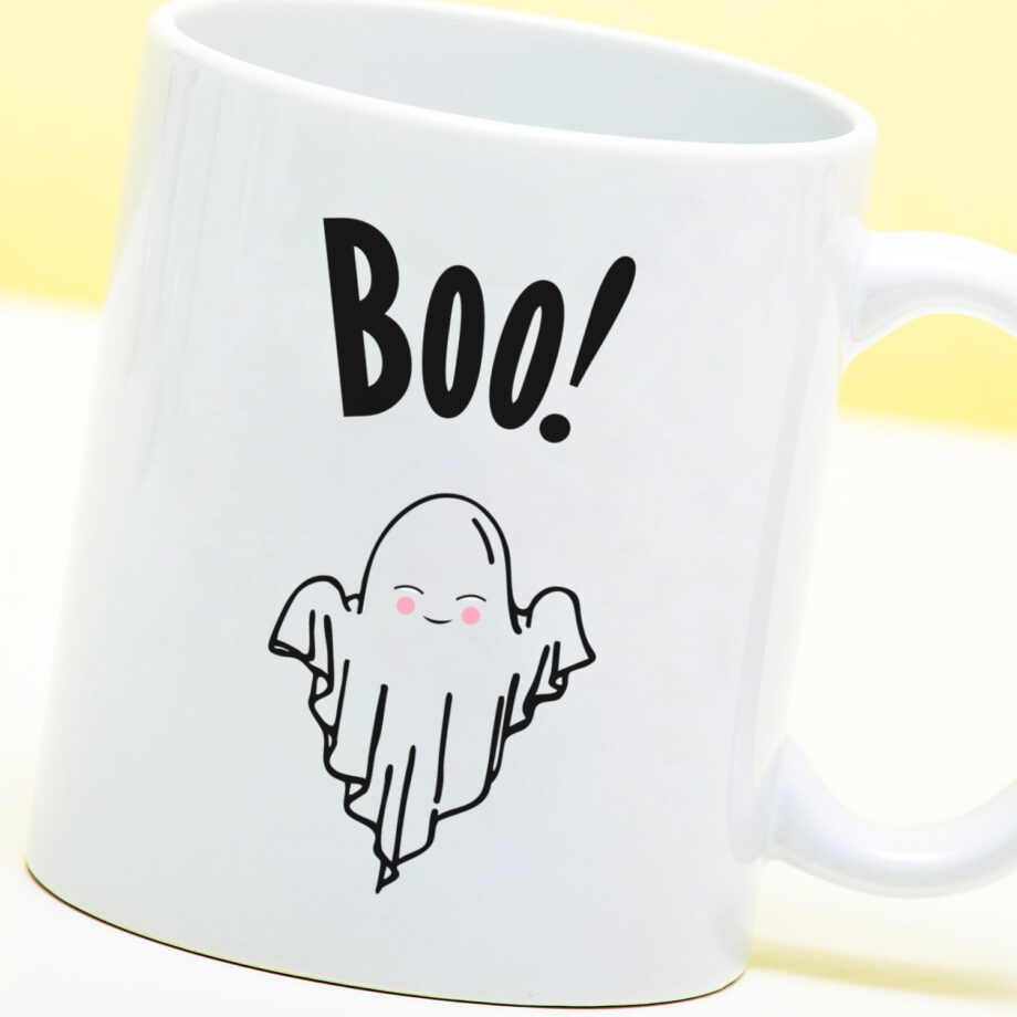 Mok met Tekst ‘’Boo!’’ | Materiaal: Keramiek | 33 cl | Mok met Tekst | Koffie Mok | Grappige Cadeau |  Vaatwasser bestendig | Humor | Mok met grappige tekst