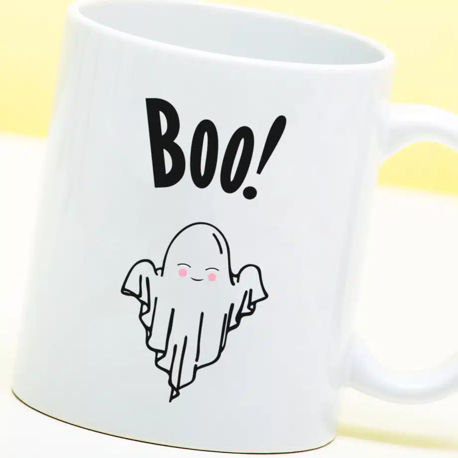 Mok met Tekst ‘’Boo!’’ | Materiaal: Keramiek | 33 cl | Mok met Tekst | Koffie Mok | Grappige Cadeau |  Vaatwasser bestendig | Humor | Mok met grappige tekst