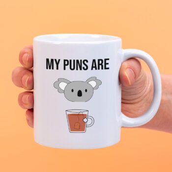 Mok met Tekst ‘’My puns are’’ | Materiaal: Keramiek | 33 cl | Mok met Tekst | Koffie Mok | Grappige Cadeau |  Vaatwasser bestendig | Humor | Mok met grappige tekst