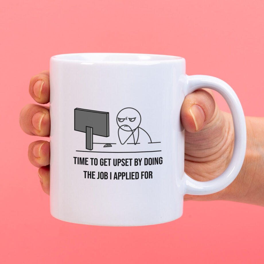 Mok met Tekst ‘’Time to get upset’’ | Materiaal: Keramiek | 33 cl | Mok met Tekst | Koffie Mok | Grappige Cadeau |  Vaatwasser bestendig | Humor | Mok met grappige tekst