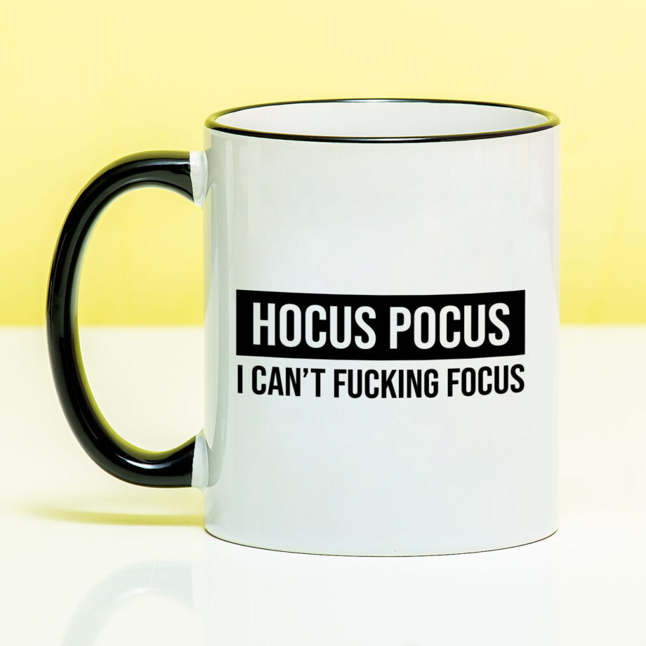 Mok met Tekst ‘’Hocus pocus’’ | Materiaal: Keramiek | 33 cl | Mok met Tekst | Koffie Mok | Grappige Cadeau |  Vaatwasser bestendig | Humor | Mok met grappige tekst